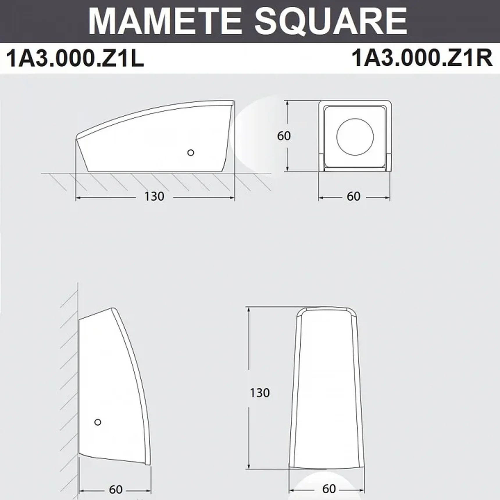 Фасадный светильник FUMAGALLI MAMETE SQUARE 1A3.000.000.AXZ1L Черный