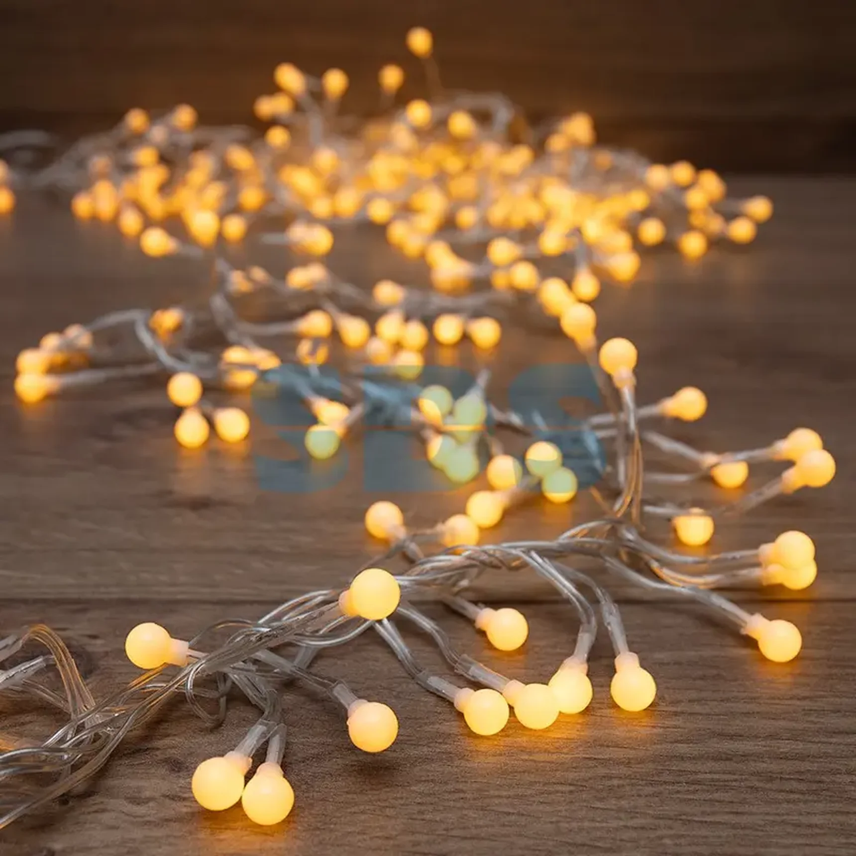 Гирлянда Мишура LED  3 м  Прозрачный ПВХ, 288 диодов, цвет желтый