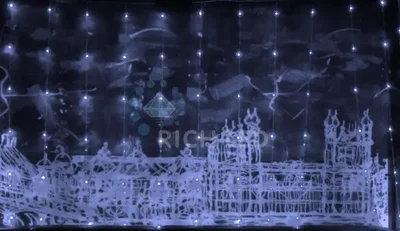 Светодиодные водопады 336 LED, 200 Ватт, IP54, для улицы и помещения, провод Прозрачный, Свечение: 8 режимов, RL-WF3*2C4/1-T/W