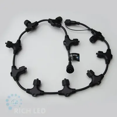 Разветвитель универсальный 1 м, 2-х проводной, 10 лучей, черный RL-SC2/10-B