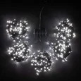 Комплект 5 Белых Нитей по 20м с Мерцанием, 1000 LED, Провод Черный ПВХ, IP54