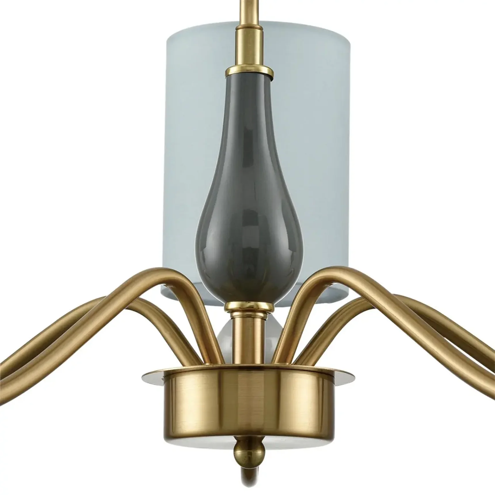 6590/5 CLASSI LN25 латунь/мятный зеленый, металл, керамика/текстиль Люстра подвесная E14 5*40W 220V ANRI