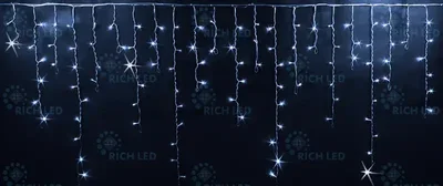 Светодиодная бахрома 144 LED, 6 Ватт, IP54, для улицы и помещения, провод Прозрачный, Свечение: мерцание, RL-i3*0.9F-T/W