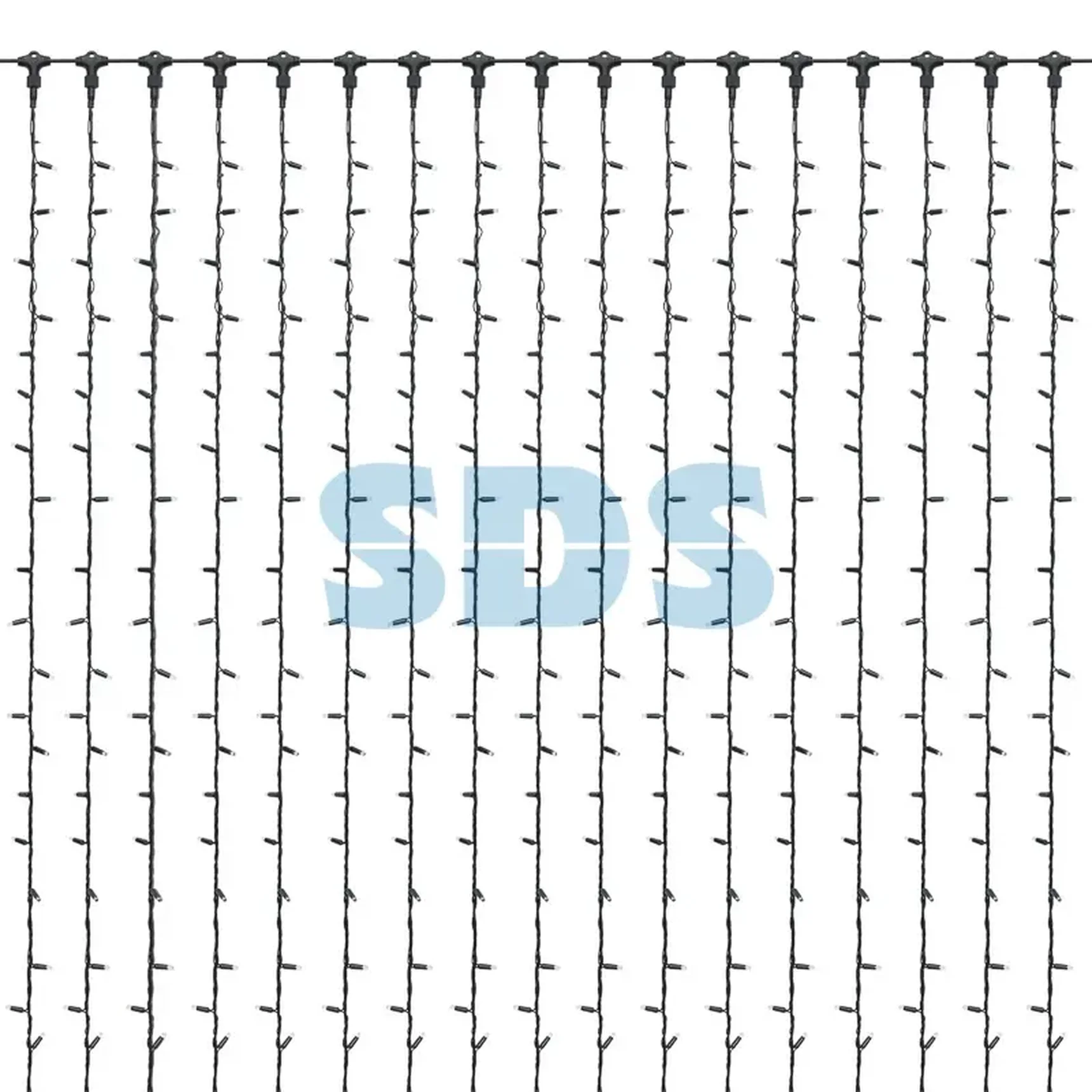 Гирлянда Светодиодный Дождь 2х6м, эффект водопада, черный провод, 230 В, диоды СИНИЕ, 1520 LED