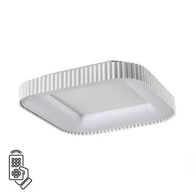 7767/56L AVRA LED SN Светильник металл/белый LED 56Вт+14Вт 3000-6000K 500х500 IP43 пульт ДУ+подсветка SHARMEL