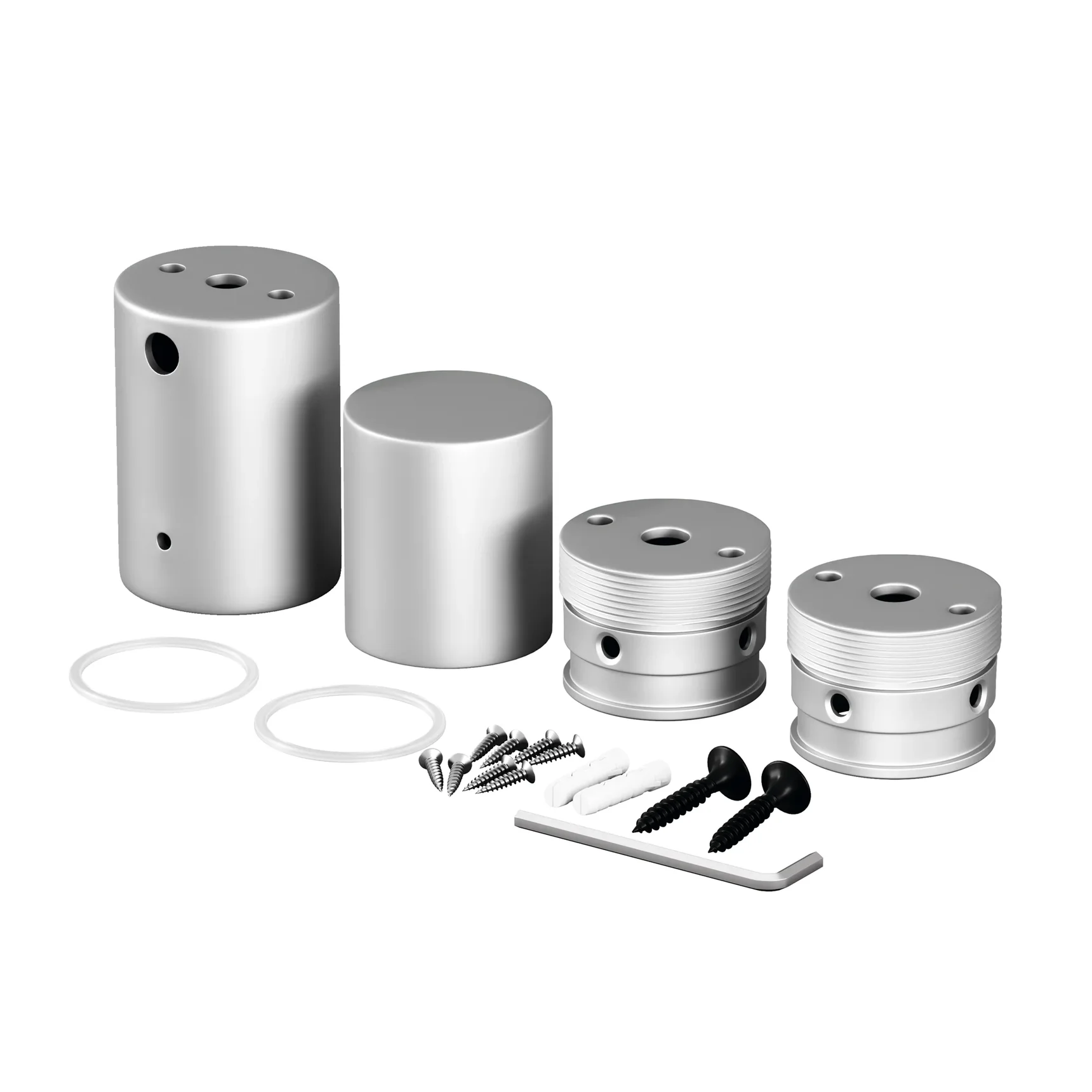 Набор для вертикального накладного монтажа Nemo D25 серебро