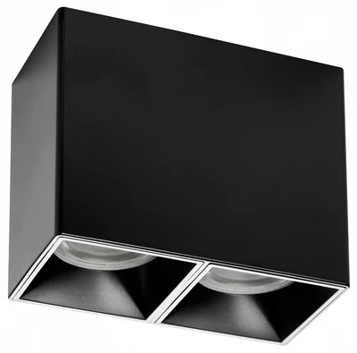 213367 Рамка (светильник) PVC д/LED-модулей 941хх и LED-ламп D50мм RULLO 2x QUAD ЧЕРНЫЙ