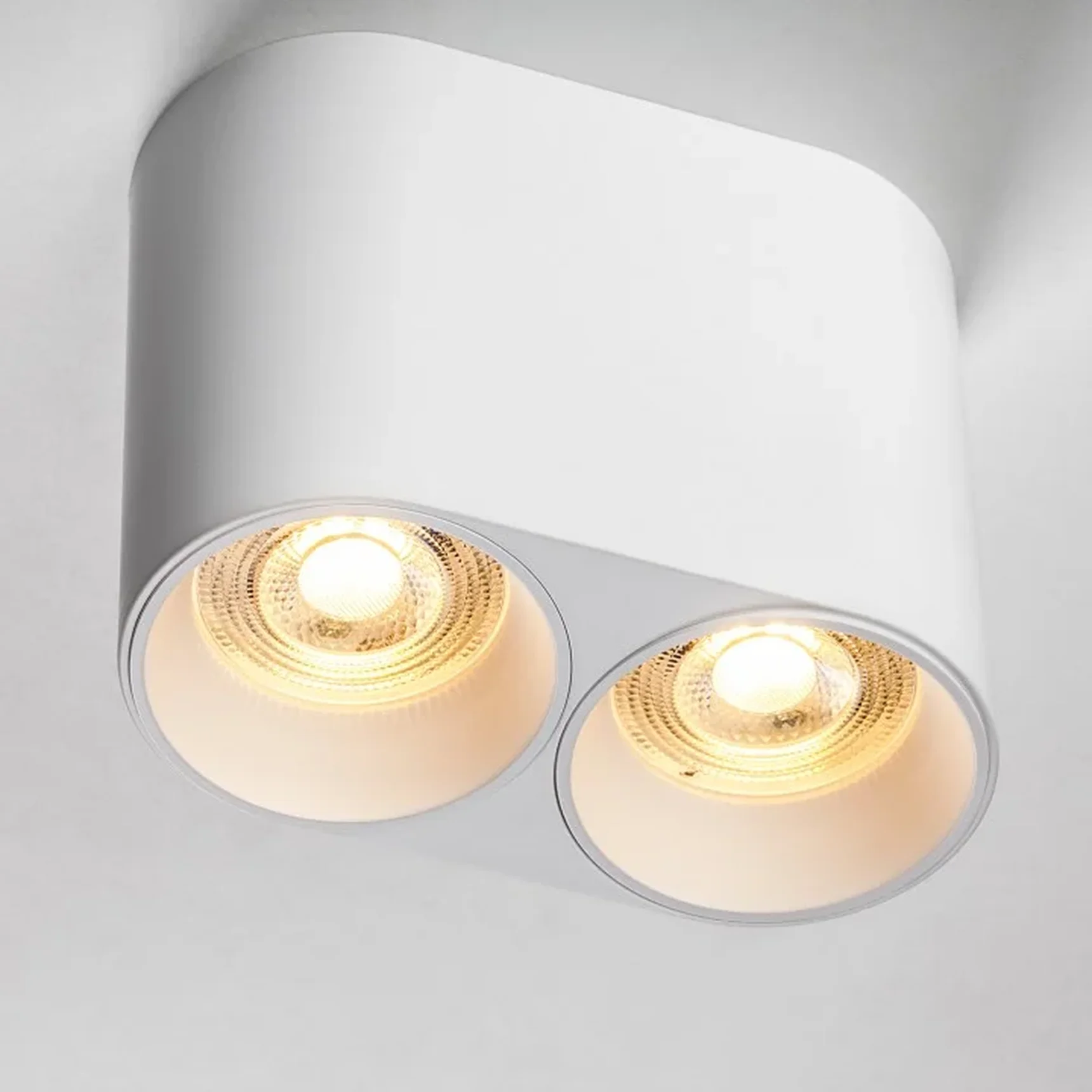 213466 Рамка (светильник) PVC д/LED-модулей 941хх и LED-ламп D50мм RULLO 2x ROUND БЕЛЫЙ