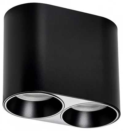 213467 Рамка (светильник) PVC д/LED-модулей 941хх и LED-ламп D50мм RULLO 2x ROUND ЧЕРНЫЙ
