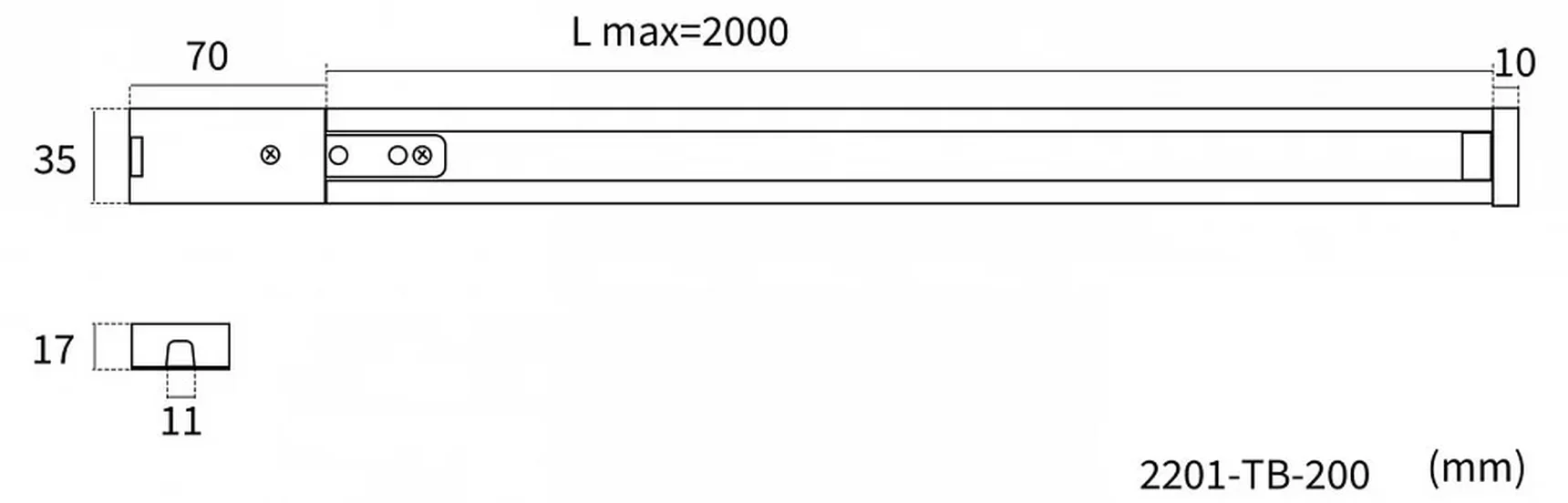 2201-TB-200, шинопровод, L2000xW30xH17