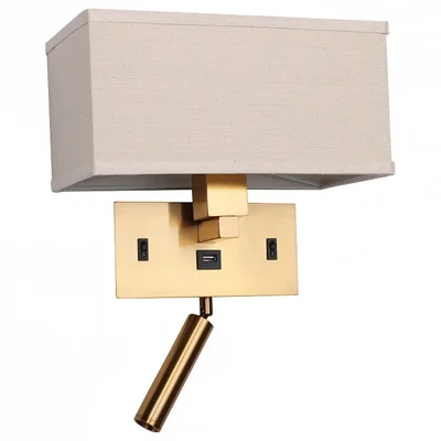 Настенный светильник 1*LED*2W, 1*E27*25W, 4000K, USB порт выключатель