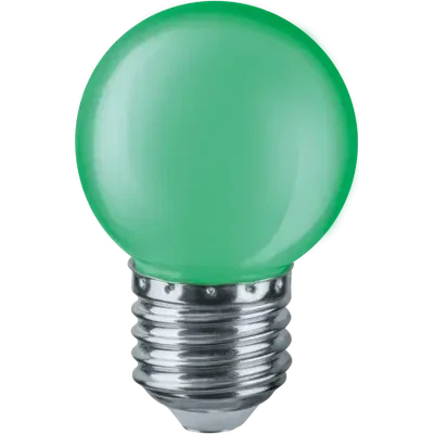 Лампа светодиодная LED 1Вт Е27 230В зеленый NLL-G45-1-230-G-E27 шарик цветной