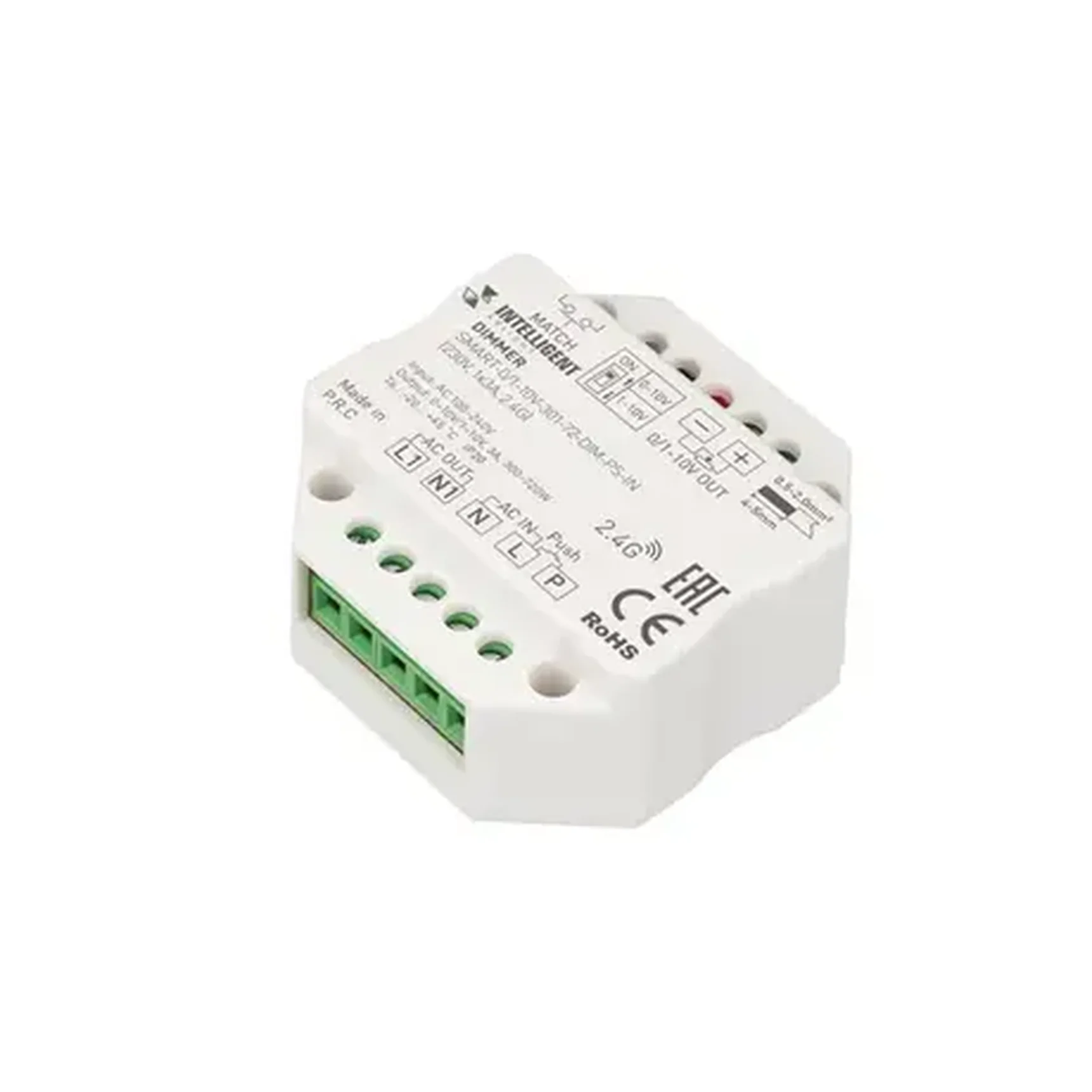 INTELLIGENT ARLIGHT Диммер SMART-0/1-10V-301-72-DIM-PS-IN (230V, 1x3A, 2.4G) (IARL, IP20 Пластик, 5 лет)