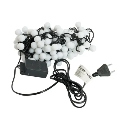 Светодиодная гирлянда Feron CL585 Мультишарики 12м 230V мультиколор, c питанием от сети, черный шнур