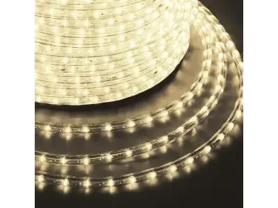 Дюралайт LED, постоянное свечение (2W) - ТЕПЛЫЙ БЕЛЫЙ Эконом 24 LED/м , бухта 100м