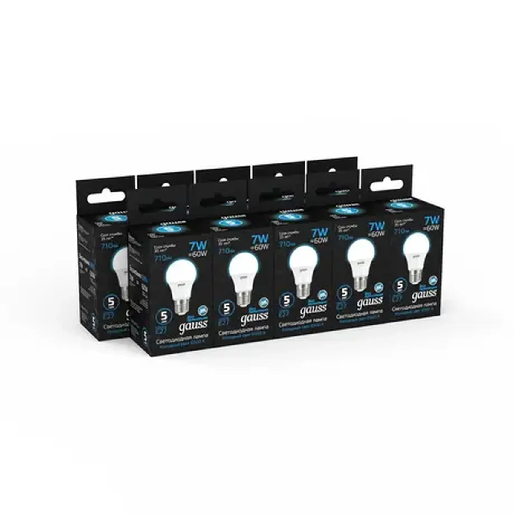 Лампа светодиодная Gauss E27 7W 6500K матовая 102502307