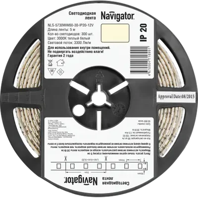 Светодиодная лента NLS-5730WW60-30-IP20-12V R5