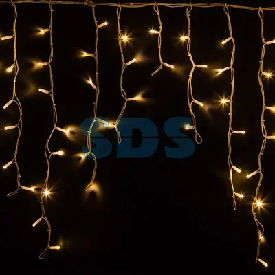 Гирлянда Айсикл (бахрома) светодиодный, 5,6 х 0,9 м, белый провод КАУЧУК, 230 В, диоды ТЕПЛЫЙ БЕЛЫЙ, 240 LED NEON-NIGHT