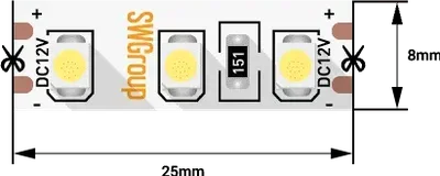 Лента светодиодная SWG3120-12-9.6-Y-M