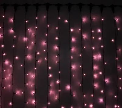 LED- PL-1920-2*1.5M-240V-P/BL-T (розовые светодиоды/черн пр)