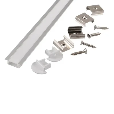 Профиль GAL-GLS-1000-7-22 серебристый (1м профиль+ рассеиватель+2 заглушки+2 скобы с шурупами)