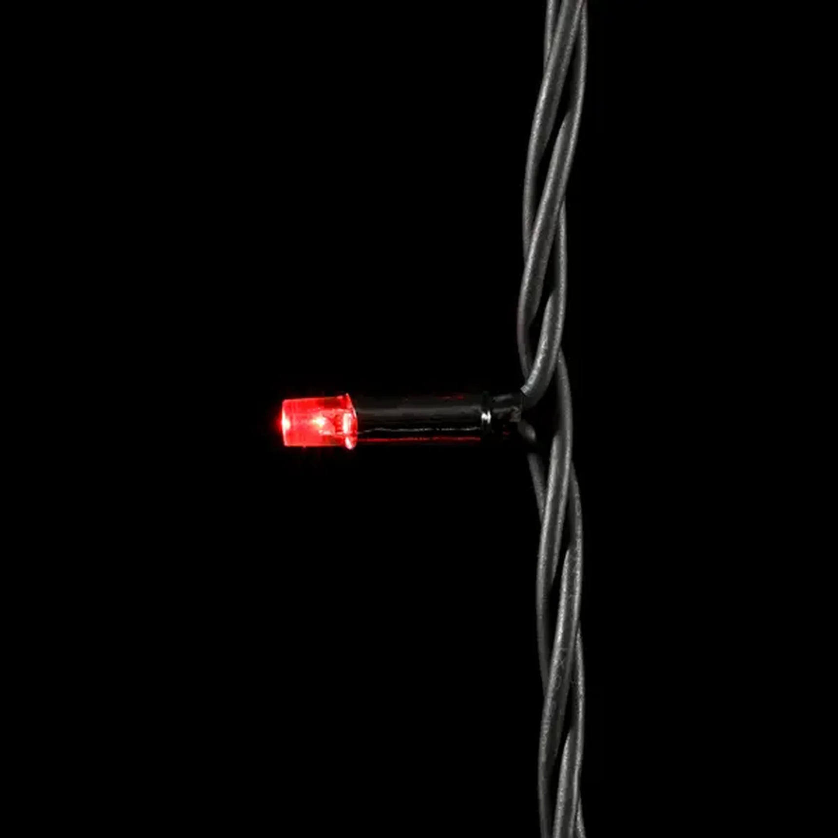 Гирлянда Нить 10м Красная 24В, 75 LED, Провод Черный Каучук, IP54