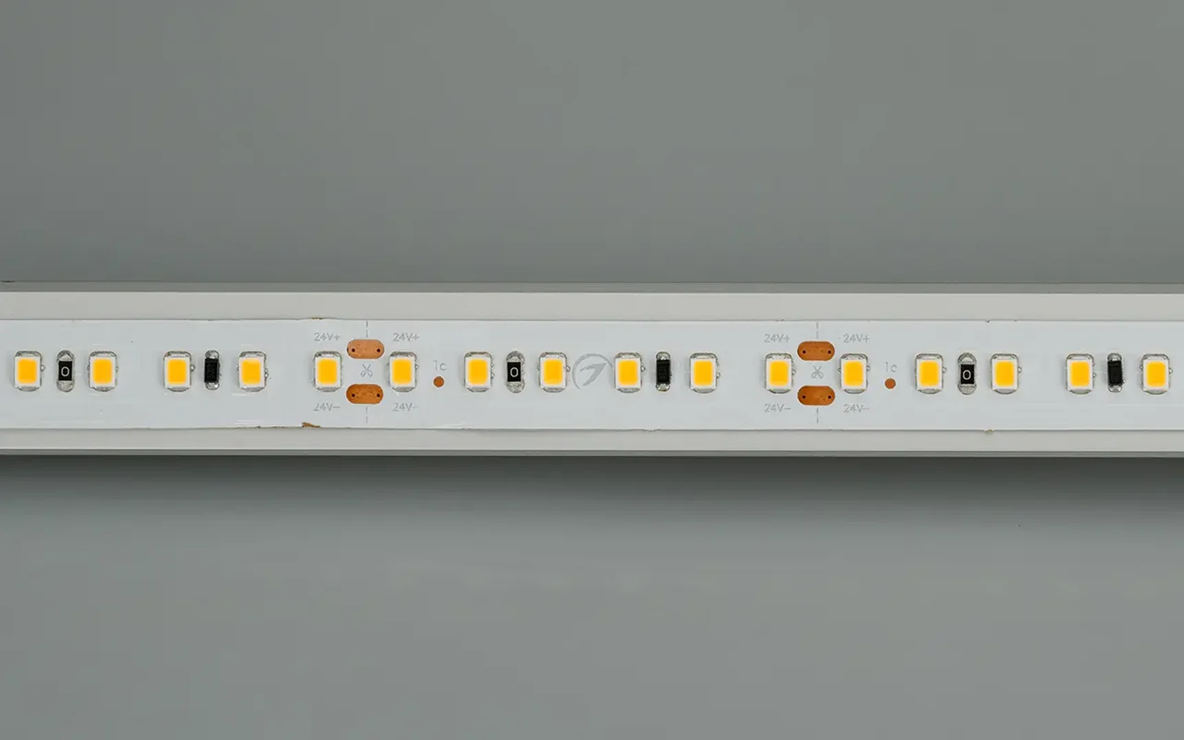 Светодиодная лента IC2-20000 24V Warm2700 2x 12mm (2835, 120 LED/m, Long) (Arlight, 9.6 Вт/м, IP20)