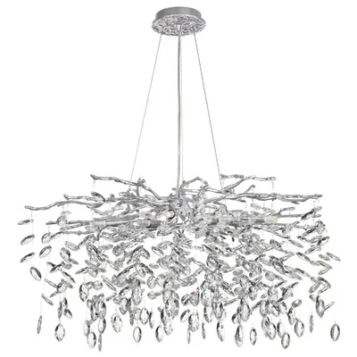 4970/10 HALL ODL24 635 матов.серебристый/алюмин./хрусталь Люстра G9 10*40W DELICA