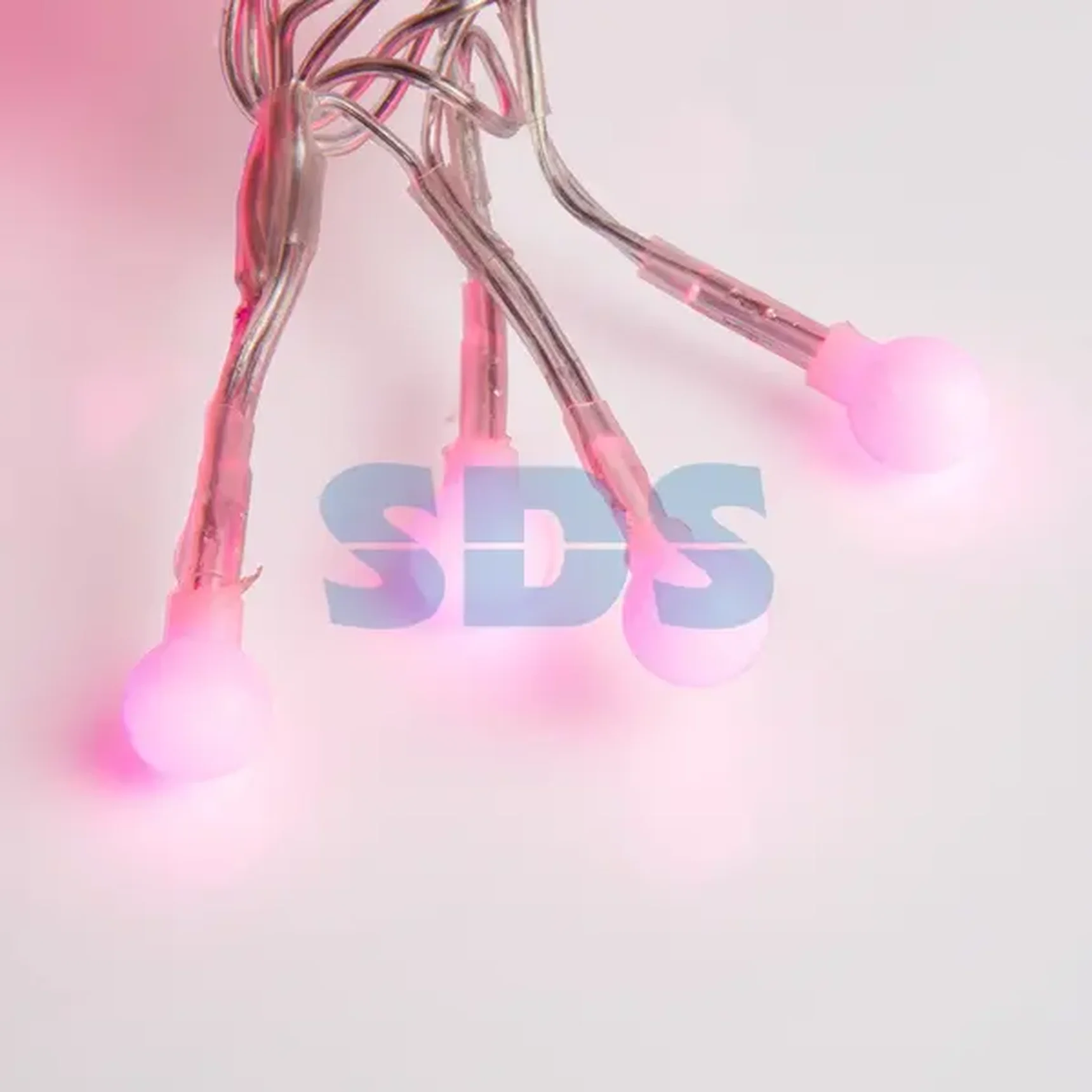 Гирлянда Мишура LED  3 м  Прозрачный ПВХ, 288 диодов, цвет розовый