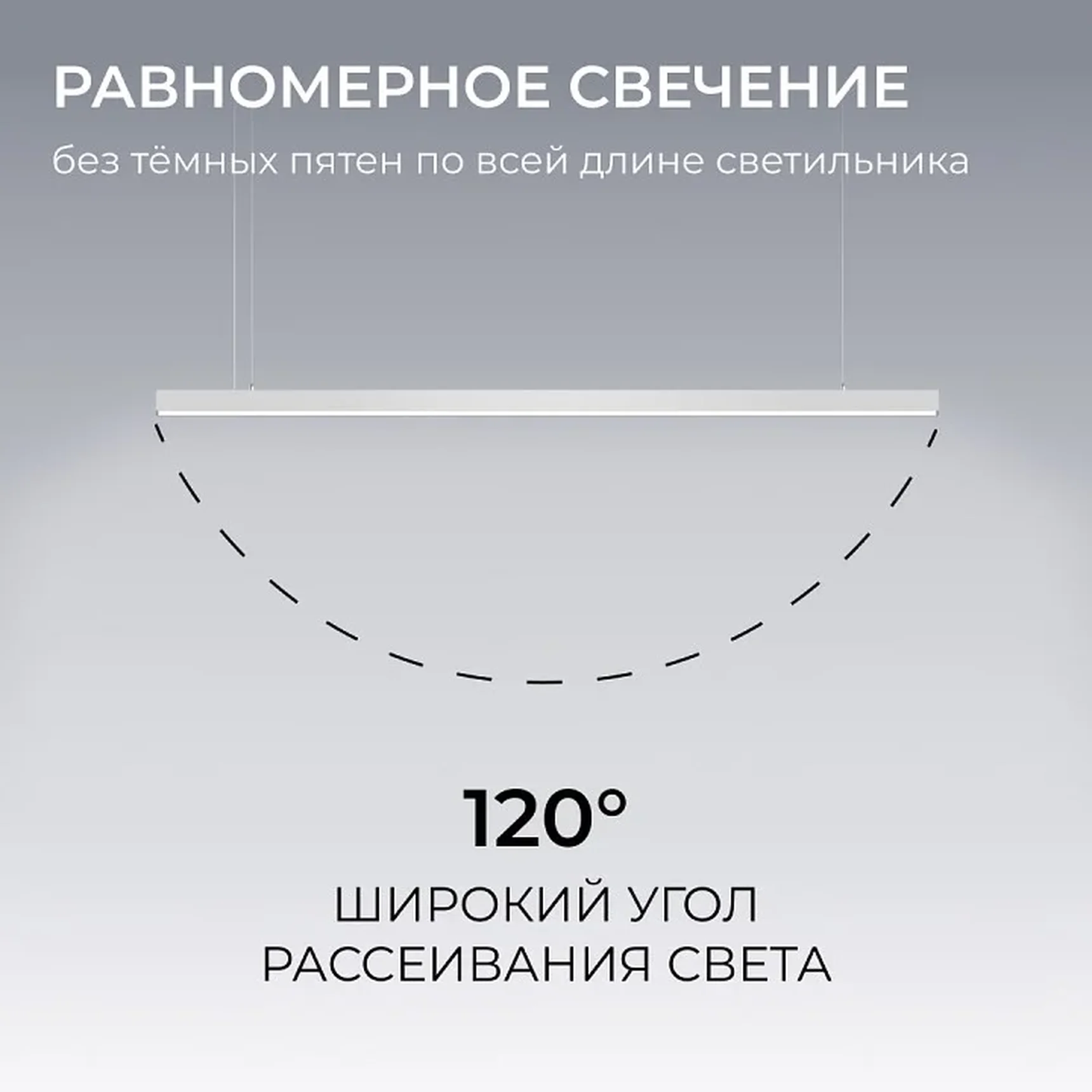 30-40 Светильник линейный, подвесной, светодиодный 60Вт, 230В/50Гц, 4500лм, 4000К, IP40, серебряный, 1480х40х40мм, алюминий