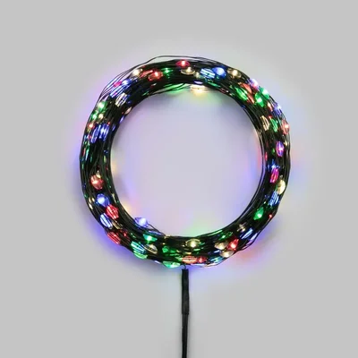 Гирлянда светодиодная Роса с контроллером 30м 300 LED МУЛЬТИКОЛОР IP20 230В зеленый провод NEON-NIGHT