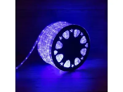 Дюралайт LED, постоянное свечение (2W) - синий, 24 LED/м, Ø10мм, бухта 100м