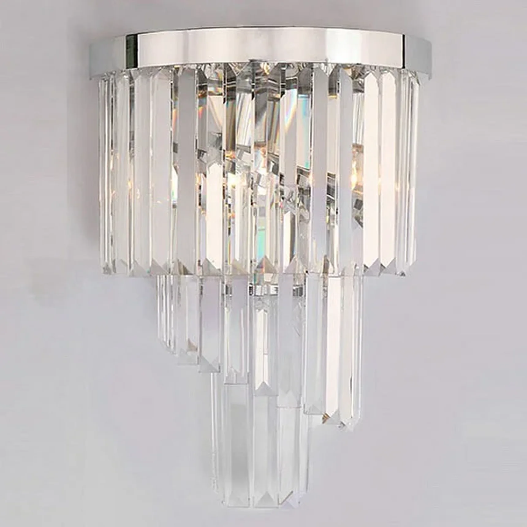 NEWPORT 31100 31103/A nickel right , Бра, Nickel Clear crystal L30*H47*Sp17 cm E14 3*60W