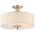 NEWPORT 31300 31305/PL, Потолочный светильник, Nickel Clear crystal Shade beige D50*H38 cm E27 5*60W