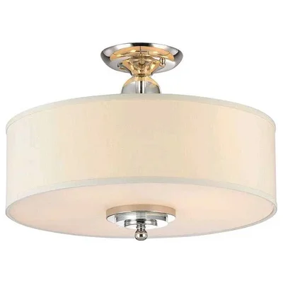 NEWPORT 31300 31305/PL, Потолочный светильник, Nickel Clear crystal Shade beige D50*H38 cm E27 5*60W