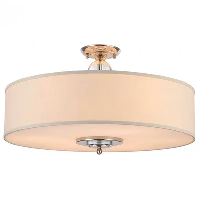 NEWPORT 31300 31309/PL, Потолочный светильник, Nickel Clear crystal Shade beige D70*H43,5 cm E27 9*60W
