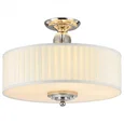 NEWPORT 31700 31705/PL, Потолочный светильник, Nickel Clear crystal Shade white plisse D50*H38 cm E27 5*60W