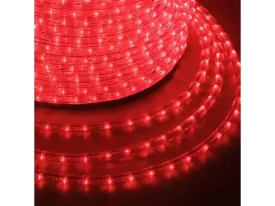 Дюралайт LED, постоянное свечение (2W) - красный Эконом 24 LED/м, бухта 100м