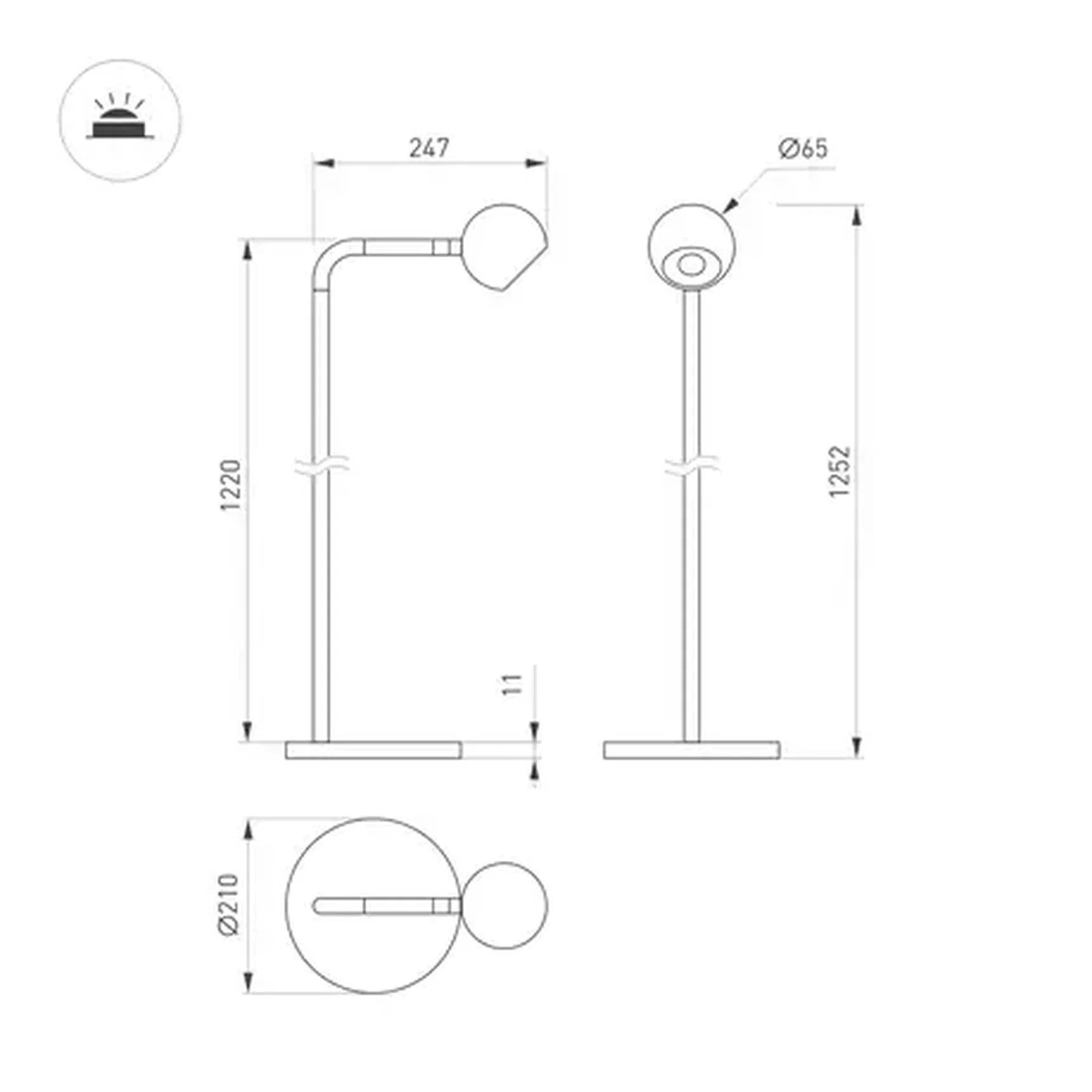 Светильник SP-OTTORI-FLOOR-6W Warm3000 (WH, 30 deg, 230V) (Arlight, IP20 Металл, 3 года)