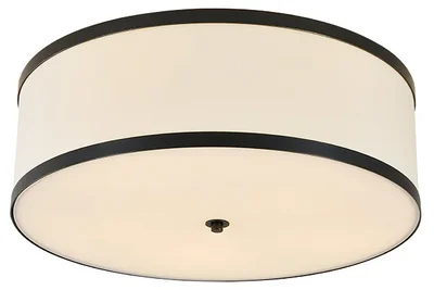 NEWPORT 3400 3405/PL, Потолочный светильник, Black+gold Shade beige D50*H16,5 cm E27 5*60W