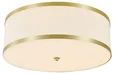 NEWPORT 3550 3555/PL brass, Потолочный светильник, Brass Shade beige D50*H16,5 cm E27 5*60W