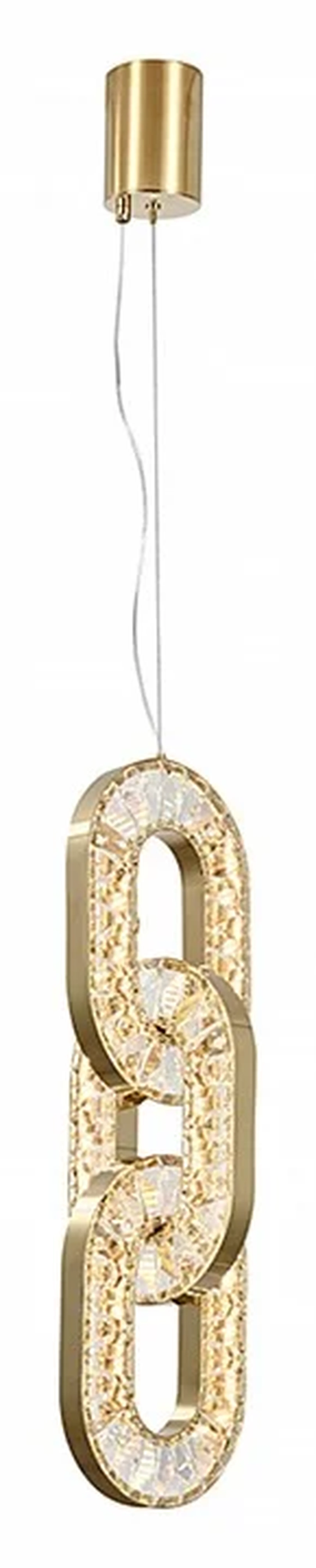 NEWPORT 3670 3673/S champagne gold, Подвесной светильник, Champagne gold Clear crystal L18*W18*H58,3/200 cm LED strip 32W 3000K 3800LM