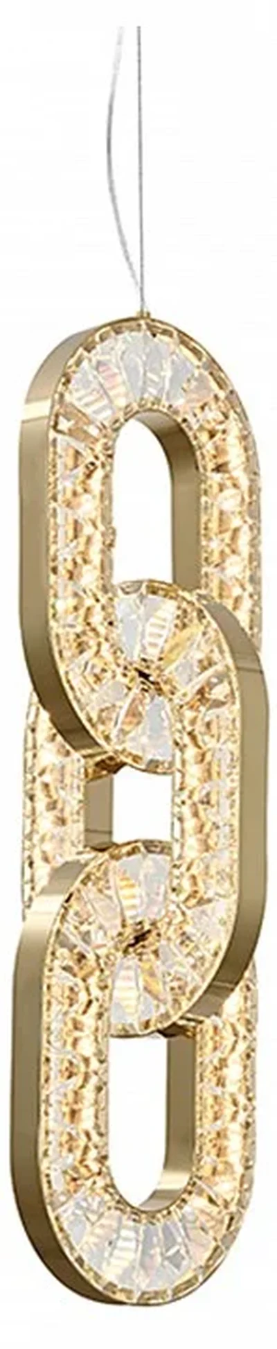 NEWPORT 3670 3673/S champagne gold, Подвесной светильник, Champagne gold Clear crystal L18*W18*H58,3/200 cm LED strip 32W 3000K 3800LM