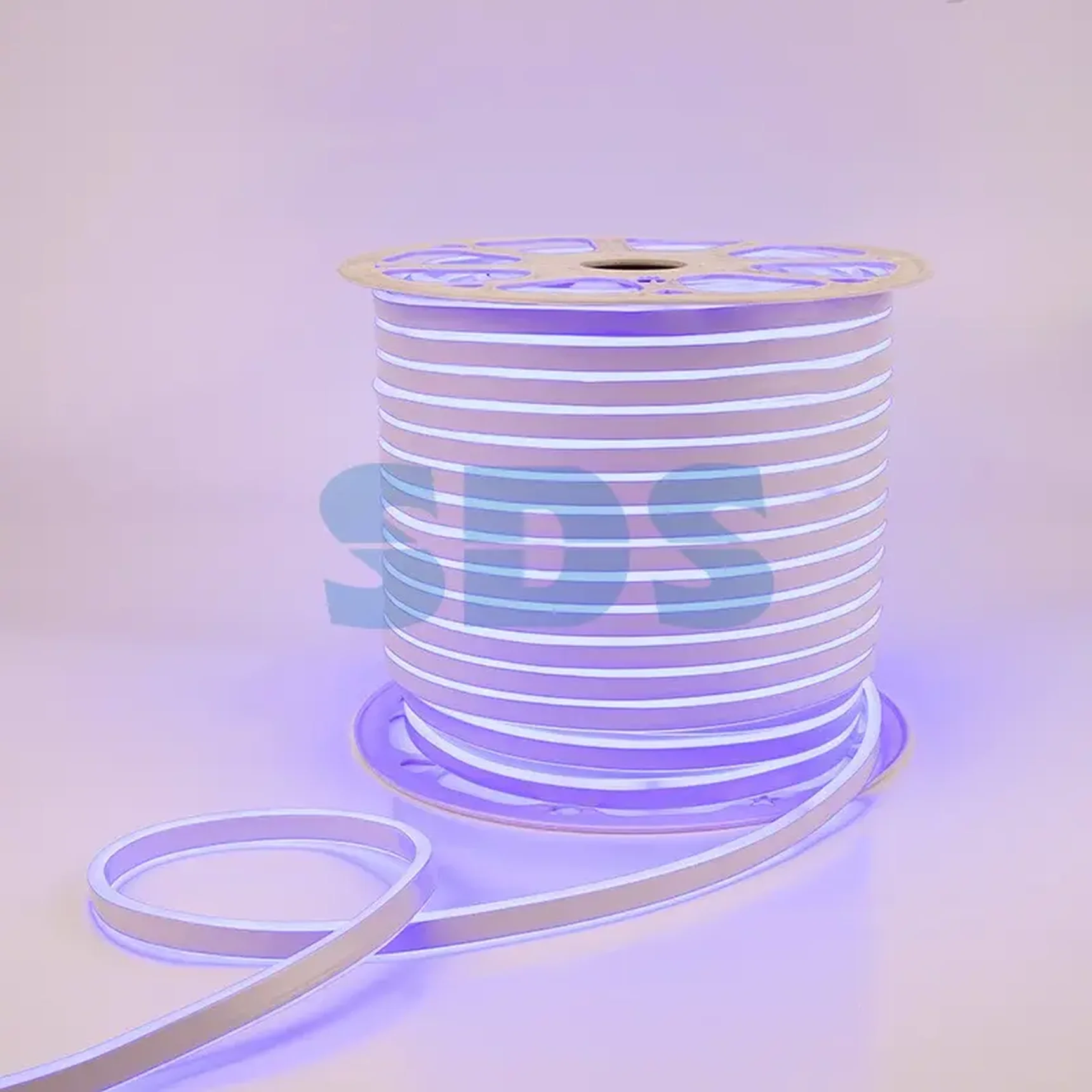 Гибкий неон LED SMD 8х16 мм,  двухсторонний,  синий,  120 LED/м,  бухта 100 м