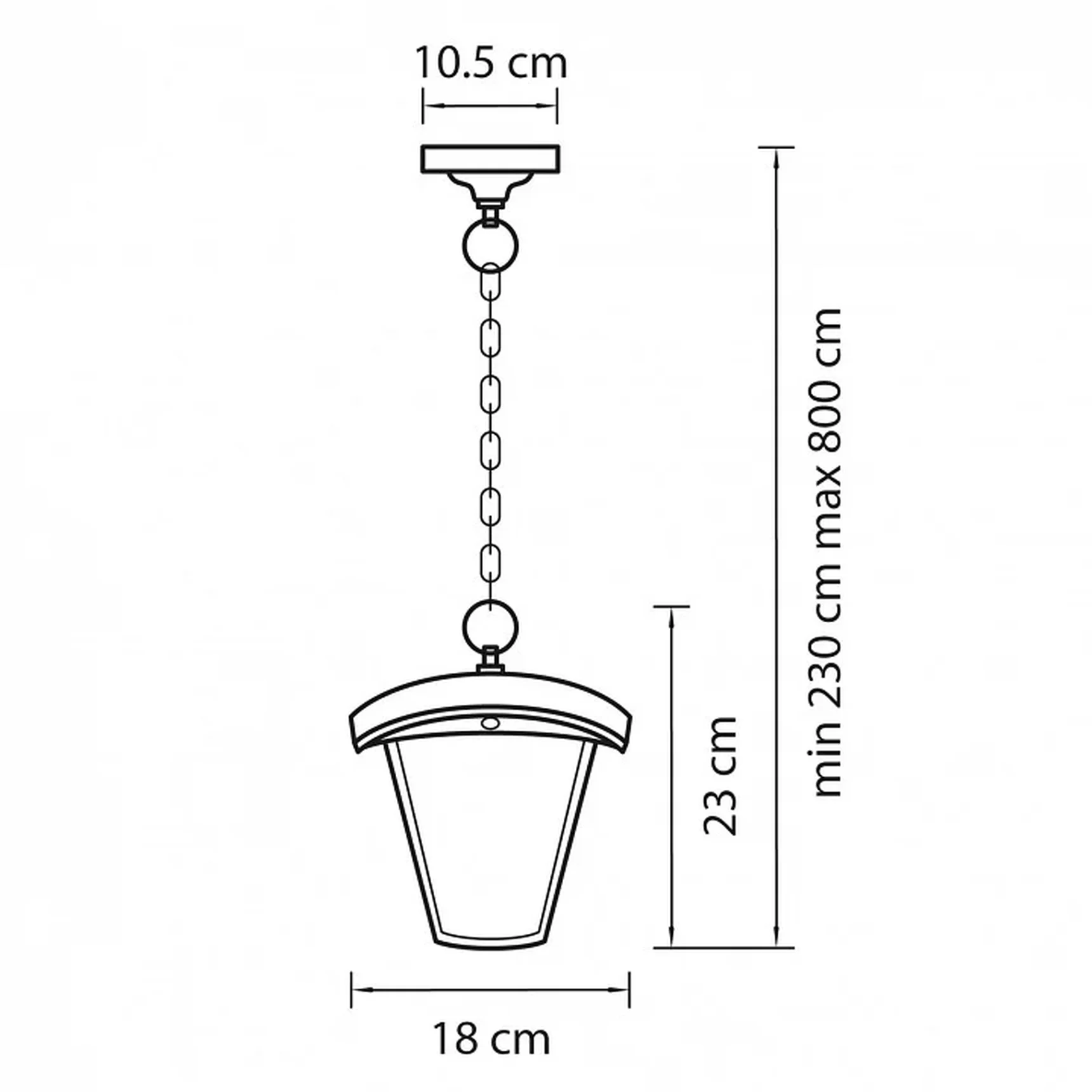 375070 (HL-6024) Светильник уличный подвесной LAMPIONE LED 8W 360LM 3000K IP54