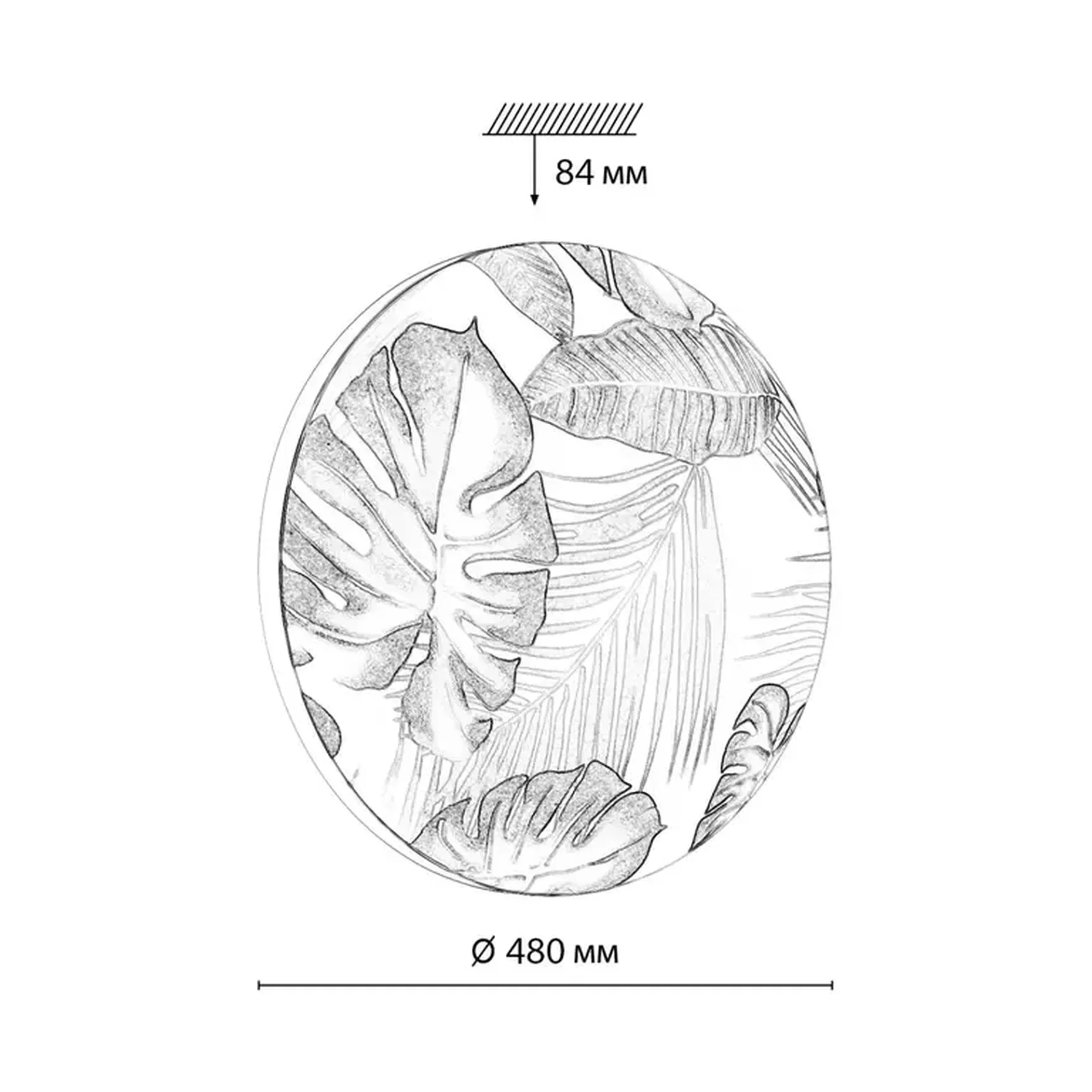 7748/EL PALE SN Светильник светодиодный потолочный пластик/белый/зеленый LED 70Вт 3000-6000К D480 IP43 пульт ДУ FLORI