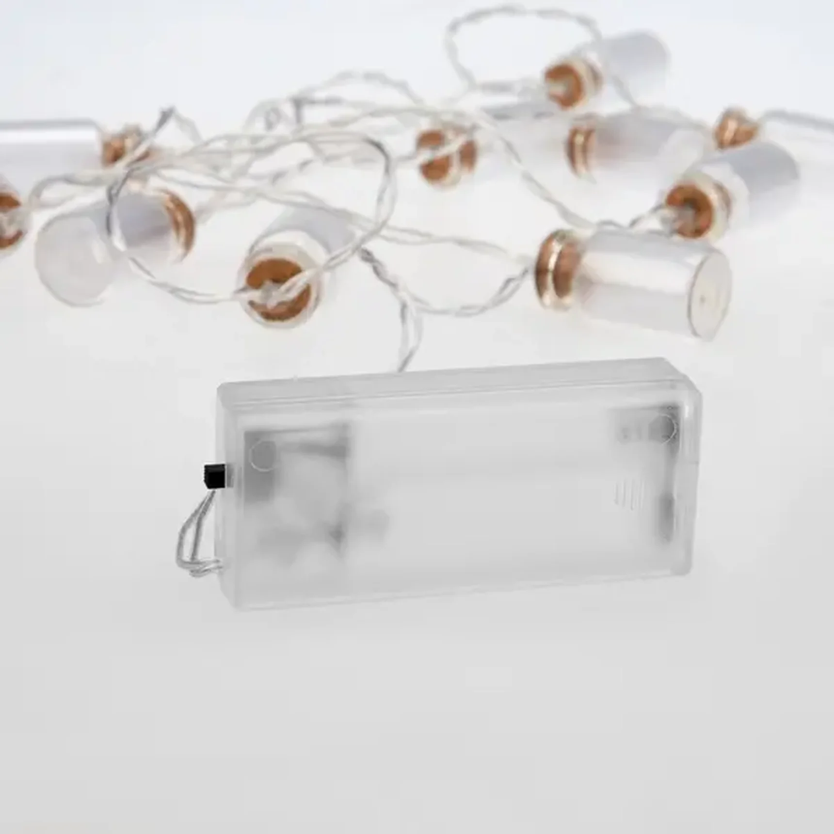 Гирлянда светодиодная Баночки 1,5 м, 10 LED, прозрачный ПВХ, цвет свечения теплый белый, 2 х АА (батарейки не в комплекте) NEON-NIGHT