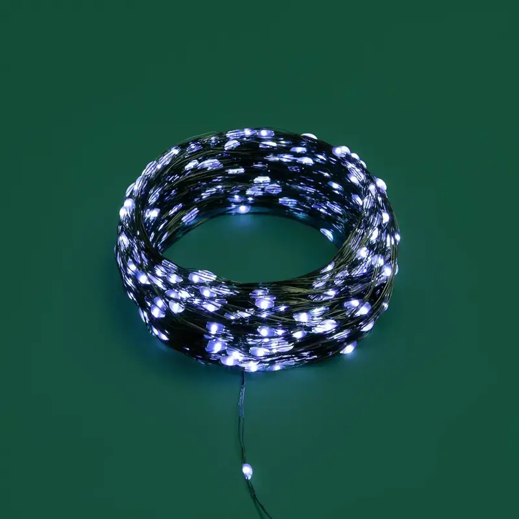 Гирлянда светодиодная Роса с контроллером 50м, 500LED, БЕЛЫЙ, IP20, 230В, зеленый провод NEON-NIGHT