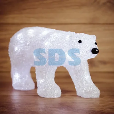 Акриловая светодиодная фигура "Медведь" 34,5х12х17 см, 4,5 В, 3 батарейки AA (не входят в комплект), 24 светодиода, NEON-NIGHT