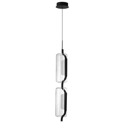 5003/20L L-VISION ODL23 465 черный матовый/прозрачный/стекло Подвес LED 20W 3000K KAVIA